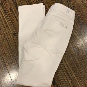 7 for all mankind skinny white jeans